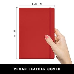 PAPERAGE Blank Journal Notebook, (Red), 160