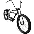 MICARGI Bronco 3.0 Mens Cruiser Bicycles 26/29 inch Long Beach Cruiser Bike with Coaster Brakes Front/Rear White Wall Tires/Black Ties