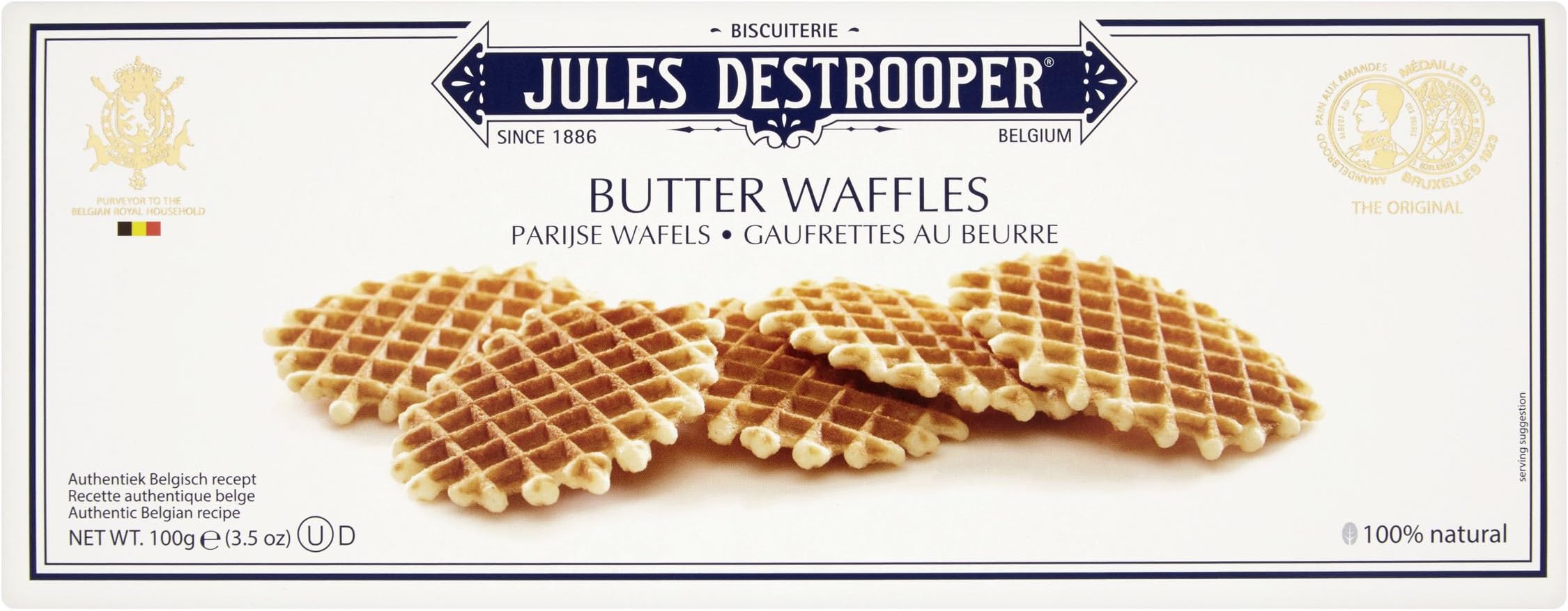 Jules Destrooper Butter Waffles 100 g (Pack of 5)