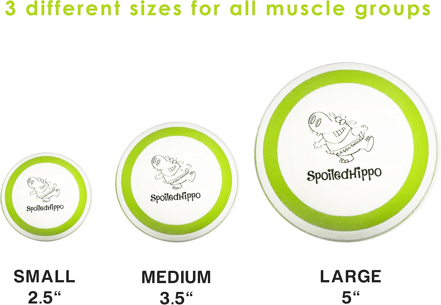 Massage Ball - 3 Set - Deep Tissue Massage Therapy, Myofascial Release, Trigger Point Massager - Muscle Pain Relief, Muscle Knots Foam Ball, Self Massage Physical Therapy Ball (GREEN/WHITE): Sports & Outdoors