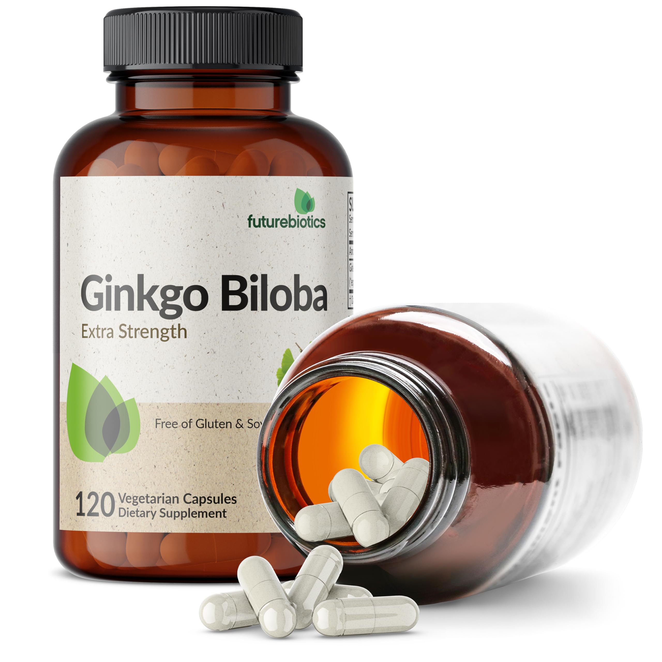 Futurebiotics Ginkgo Biloba Extra Strength Supports Brain Function & Memory Support, 120 Vegetarian Capsules