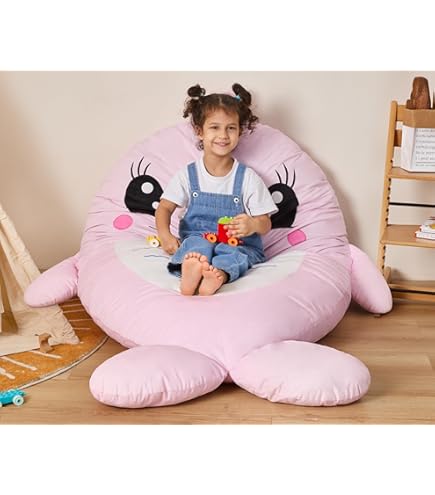 Ilpeod Rainbow Kids Chair Bean Bag Kids Knitted Bean Bag Chair