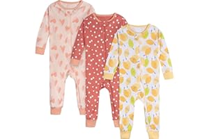 Onesies Brand Baby Girls’ 3-pack Snug Fit One-piece Cotton Pajamas