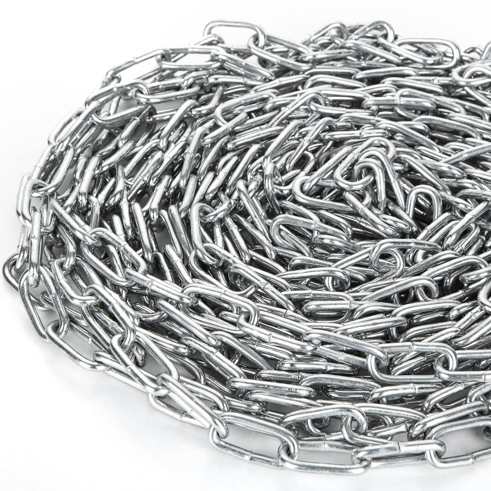 YAYODS 8 Metres Stainless Steel Chain, 3mm Heavy Duty Chain, Galvanized Metal Link Chain, Bike Security, Fence Gate, Garage Doors