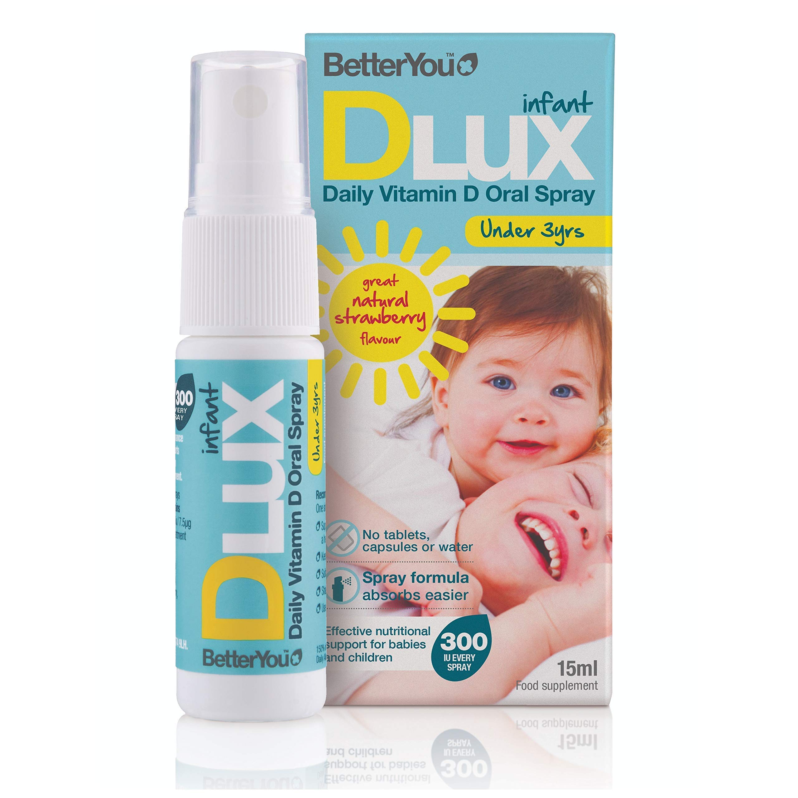 BetterYou D Lux Infant Vit D Oral Spray 15ml X 4 (Pack of 4)