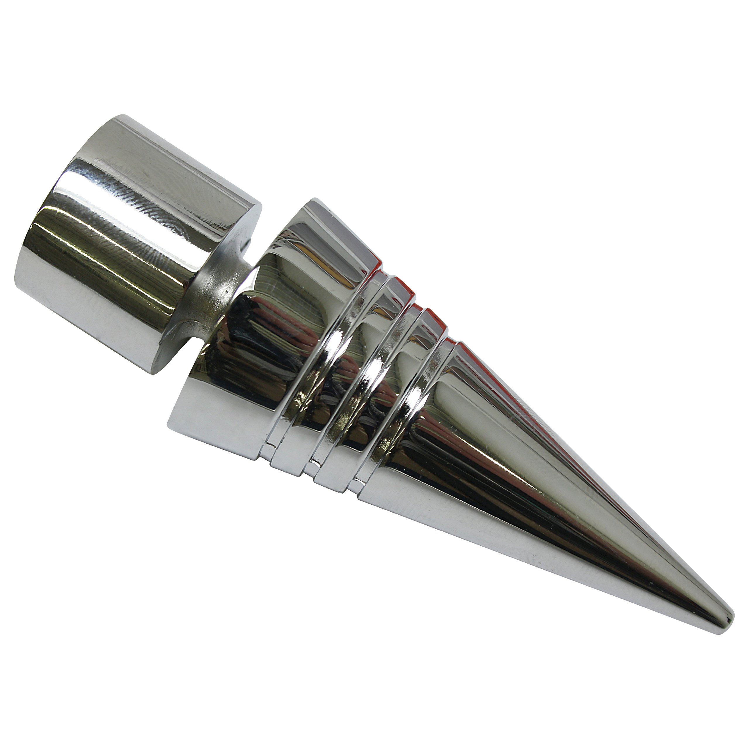 Gardinia End Caps for Curtain Rods, 2 x Finial Point, Chicago Series, Metal, Chrome, 20 mm Diameter — image 1