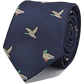 MENDEPOT Novelty Mallard Duck Tie With Box Wild Animal Duck Navy Necktie