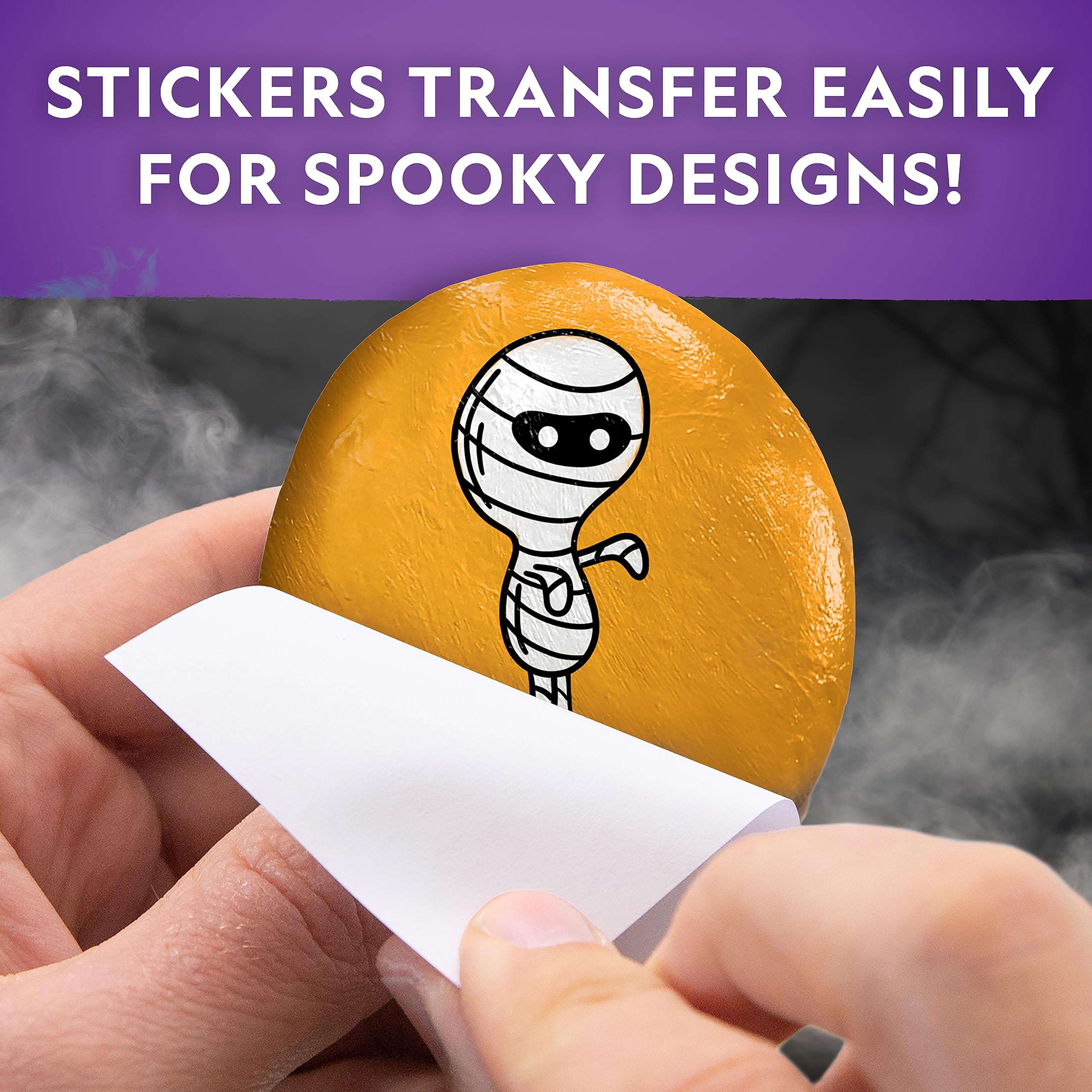 NATIONAL GEOGRAPHIC Creepy Creatures Rock Painting Kit - Halloween Arts & Crafts Kit for Kids, Decorate 10 River Rocks with 10 Paint Colors & More Spooky Art Supplies, Halloween Gifts for Kids