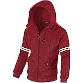 Chrisuno Men's Soft Fleece Fashion Hooded Sweatshirt Zip Up Sports Sweater Hoodie Jacket
