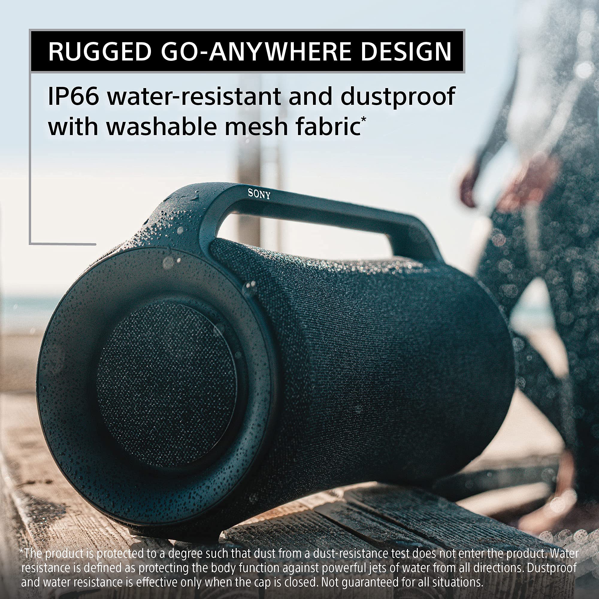 Sony SRS-XG500 X-Series Wireless Portable Bluetooth Boombox Party-Speaker with Big Powerful Sound, IP66 Water-resistant and Dustproof, 30 Hour-Battery, LED Ring Lighting for Home and Outdoor