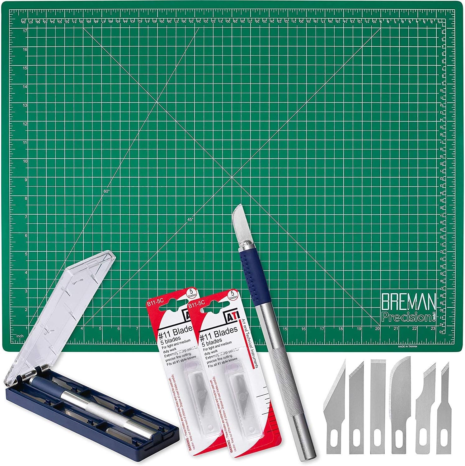 WA Portman Cutting Mat and Craft Knife Set 18x24 Inch