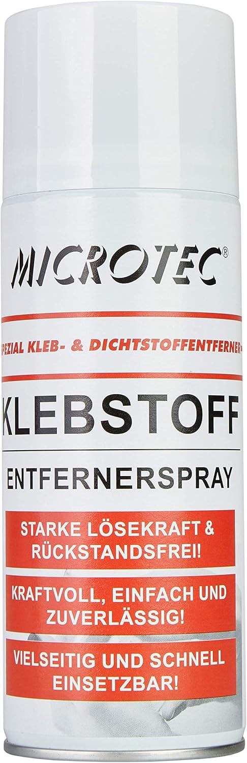 Microtec® Klebstoffentferner | entfernt zuverlässig hartnäckige Dicht- und Klebstoffreste, Farben und Lacke, Ölrückstände, Teer, Harze und | 400ml | starke Lösekraft | ideal für Etikettenrückstände