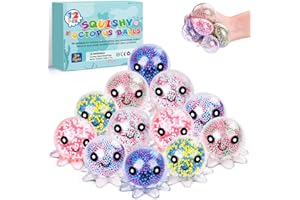 VESPRO 12 Pack Fidget Stress Balls for Adults, Cute Octopus Stress Relief Stress Ball, Bulk Squishy Squeeze Ball Set and Birthday Party Favors
