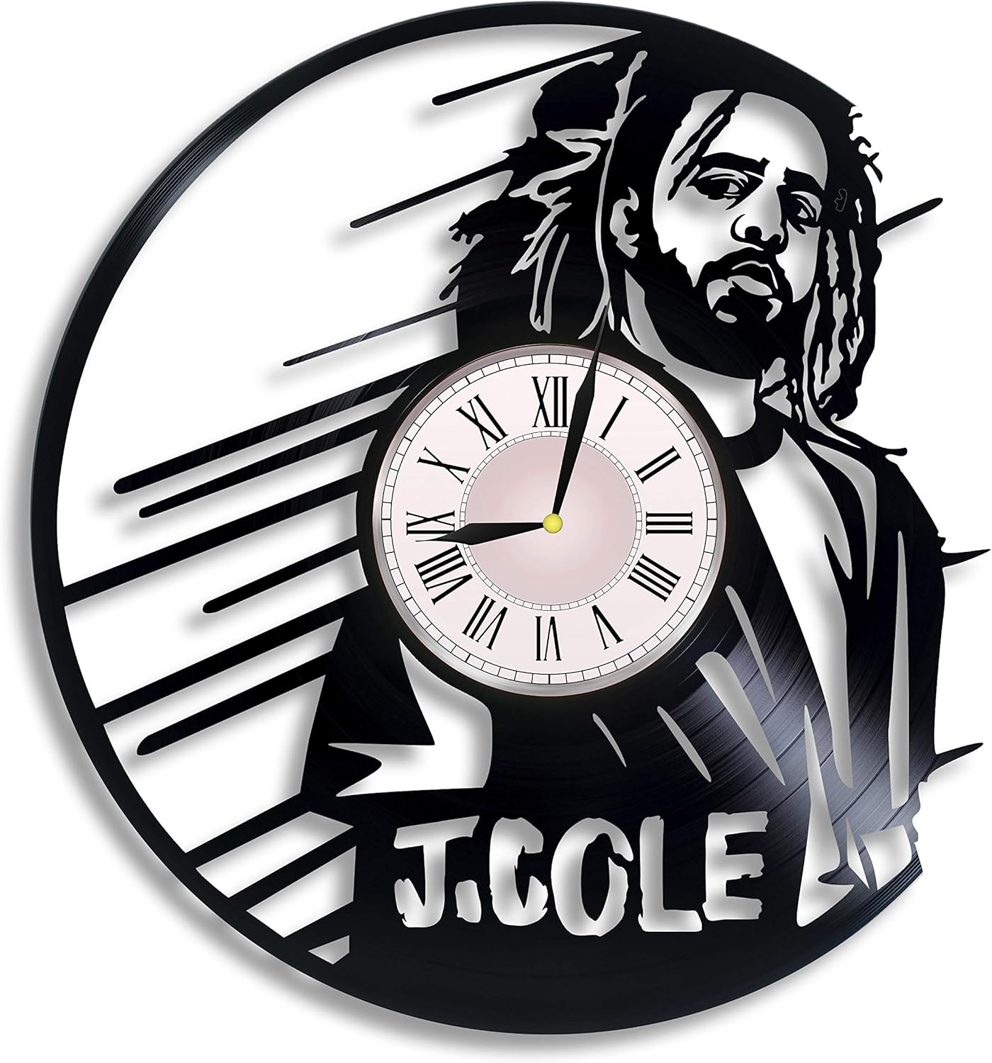 J. Cole Vinyl Record Wall Clock, J Cole Rapper, J Cole Artwork, J Cole Gift, J Cole Clock, Wall Decor, J Cole Singer, J Cole Music