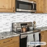 DEWOO Crystal Self Adhesive Peel and Stick Marble Tile 12x12 Grey 10-Sheet view 2
