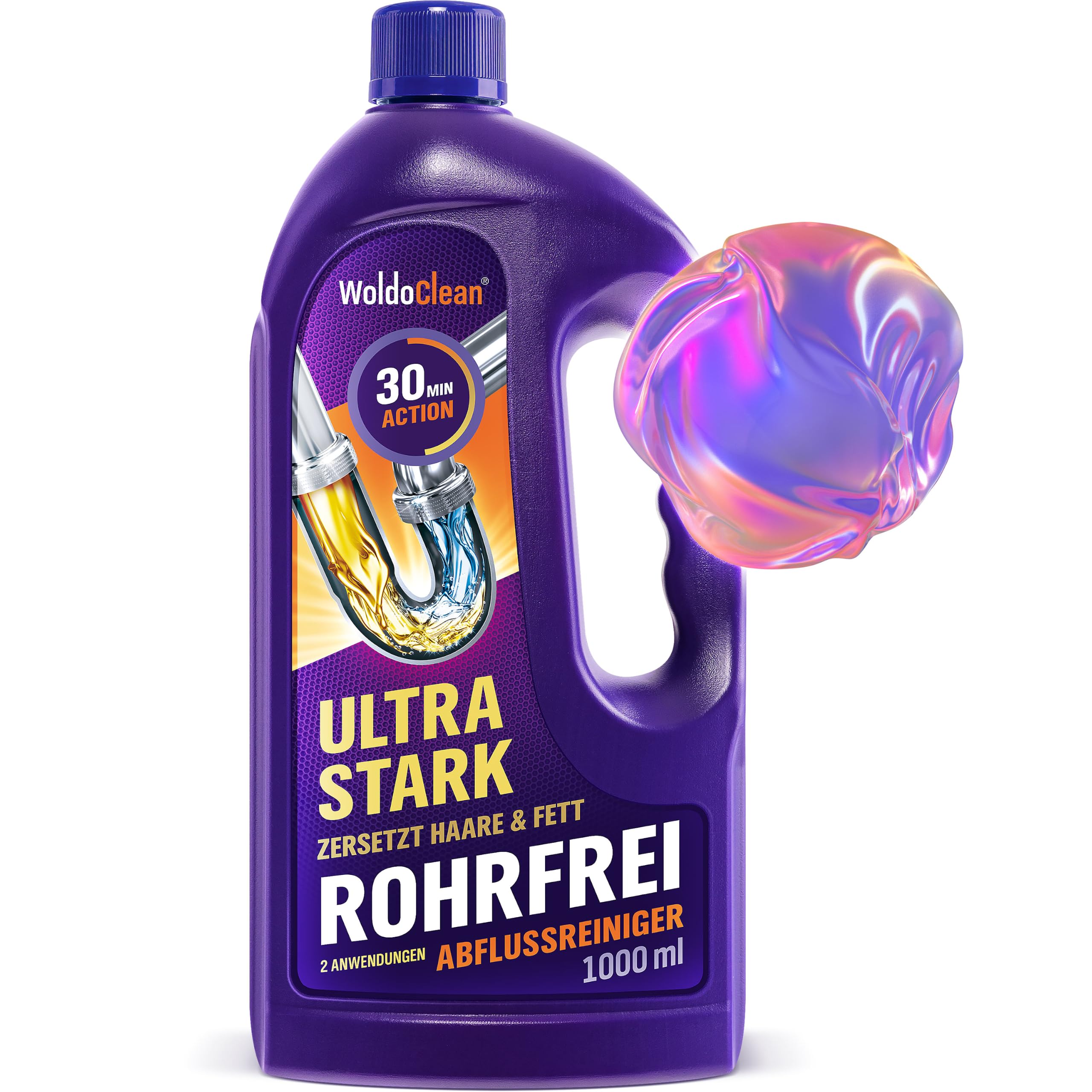 WoldoClean Rohrreiniger & Abflussreiniger Gel 1000ml extrem stark