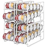MOOACE Can Organizer for for Pantry, Stackable Soda Can Dispenser Canned Food Storage, Kitchen Cabinet Fridge Beverage Cans Holder, 4 Pack, White