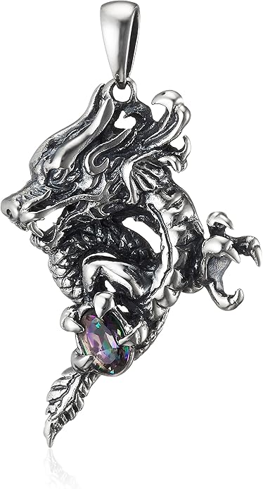 Amazon Co Jp P0162mq シルバーアクセサリー ドラゴンストーンペンダント ミスティッククォーツ ジュエリー