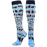 MadSportsStuff Crazy Tie Dye Socks for Softball Soccer Volleyball Tall Over the Calf Athletic Socks Fun Neon Colors