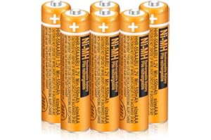 Triangle Power 6 Pack HHR-55AAABU NI-MH Rechargeable Battery 550mAh AAA 1.2V Batteries for Panasonic Cordless Phones