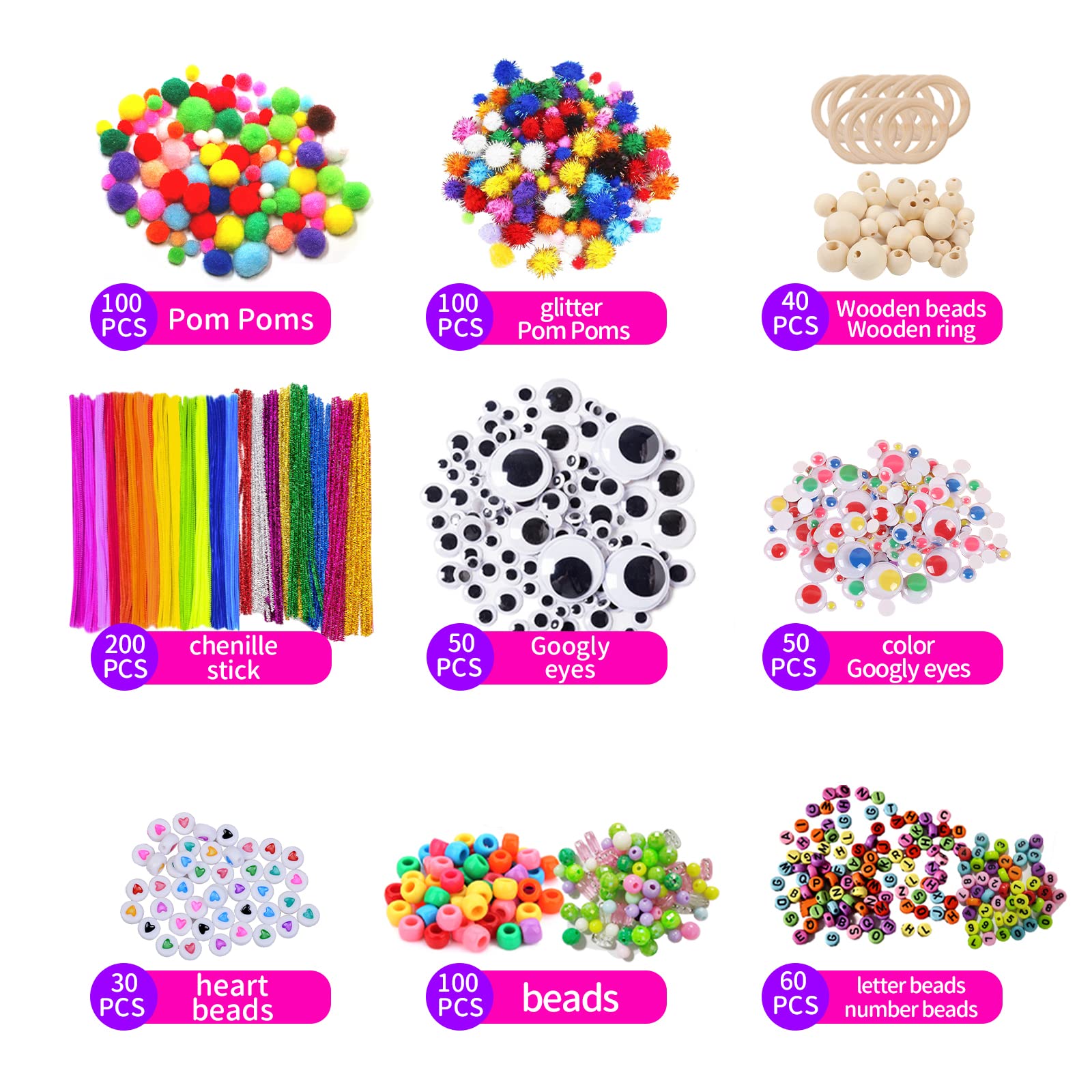 Itopstar 3000 Kids Arts and Crafts Supplies for Kids Crafting Supply in 3 Layered Plastic Art Box All in One Ages 8 9 10 11 & 12 Year Old Girls & Boys Crafting Supply Set