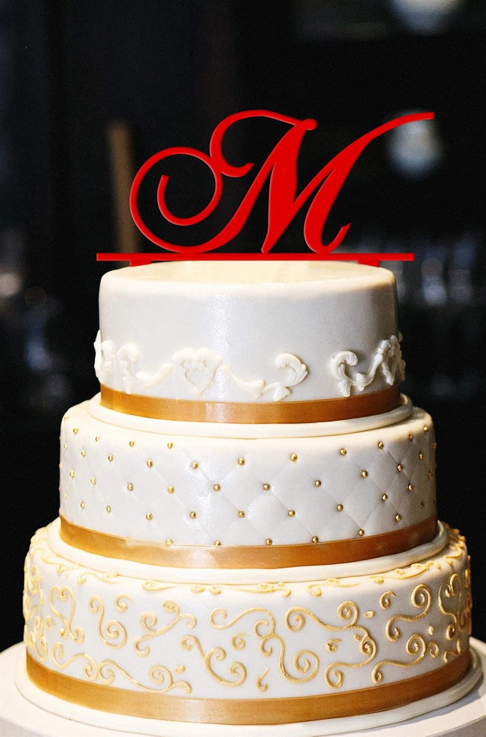 Decoración para tarta de boda con monograma, decoración para tarta de