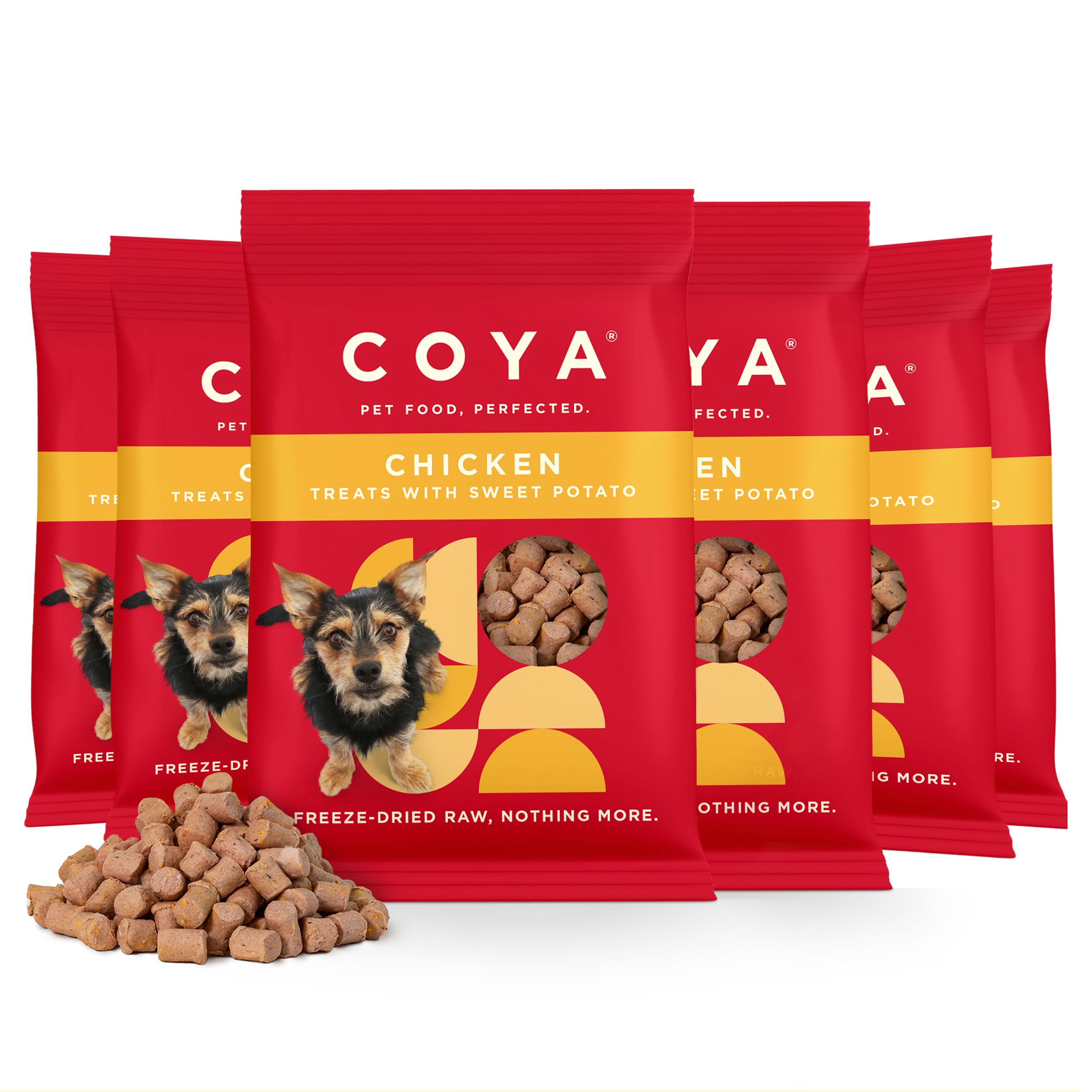 COYA Freeze Dried Dog Treats, Chicken (6 x 40g) Hypoallergenic & Grain Free, Made With 90% Meat & 10% Sweet Potato | Raw Dog Treats In An Easy Freeze-Dried Solution, Raw Without The Chore