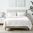 Amazon Basics 3 Piece Bedding Set, Micromink Sherpa, Ultra-Soft, Warm All Season Comforter, Full/Queen, Cream, Solid