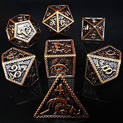 HAOMEJA Metal Dragon Set Dice DND 7 Role Playing