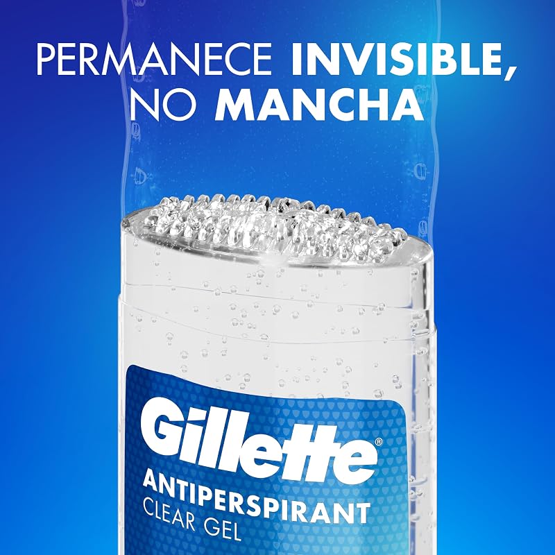 Gel antitranspirante transparente e desodorizante Power Rush para homens, 70 ml x 6
