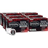 Community Coffee Dark & Bold Espresso Roast Coffee Pods, 72 count, Extra Dark Roast Compatible with Keurig 2.0 K-Cup Brewers, 12 Count (Pack of 6)