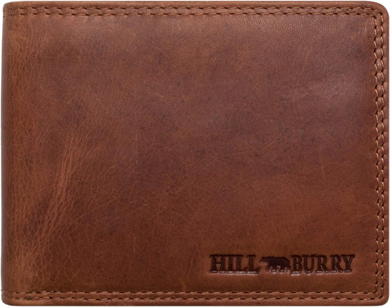 Hill Burry Men's High Quality Wallet | Vintage Purse Made of Genuine Leather - Cowhide Leather Wallets | Men Coin Pocket | Credit Card Holder - Luxury (Brown)