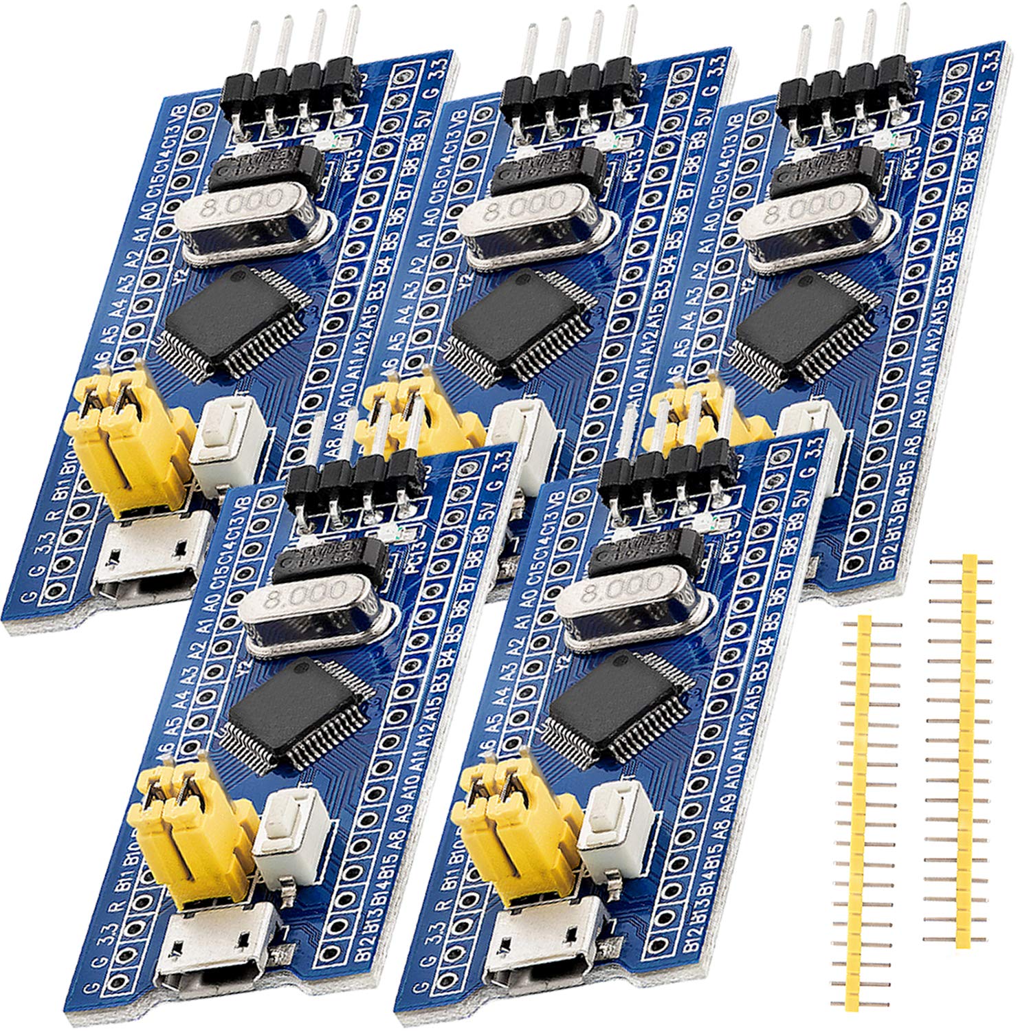AZDelivery Blue Pill Microcontroller Development Board Module with ARM Cortex M3 Processor compatible with STM32 Including E-Book! (Pack of 5)