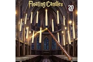 Mythcloud Halloween Decorations - Floating Candles with Wand - 20 Pcs Magic Hanging Flameless Floating LED Candles with Wand Remote - Decor for Indoor Outdoor Home Room Theme Party Birthday Gift