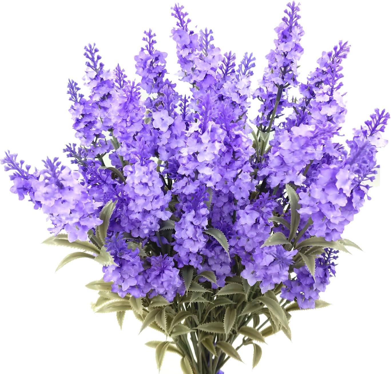 Guagb Artificial Lavender Silk Flowers Plastic Fake Plant Make a Bountiful Flower Arrangement Decor Your Outdoor Indoor House (12 Pieces)