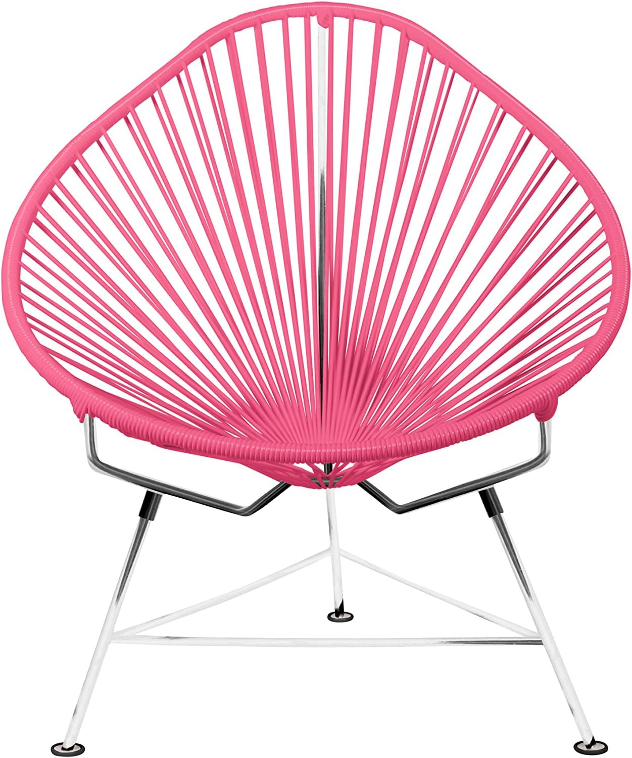Innit Designs Acapulco Chair, Chrome Frame with Pink Weave