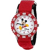 Disney Kids' W000003 Time Teachers Mickey Mouse Stainless Steel Watch with Two-Tone Nylon Band
