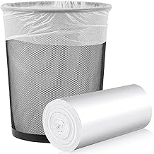 Medium Trash Bags, 6-8 Gallon White Garbage Bags Trash Can Liners for Bathroom, Bedroom, Office, Unscented (50 Count)