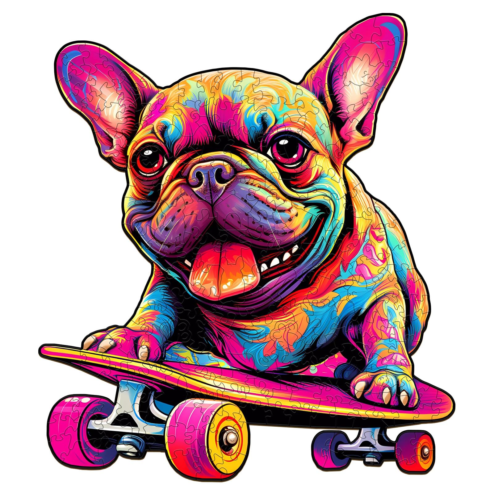 Photo 1 of Wooden Puzzles for Adults(100 Pieces) French Bulldog Puzzle, Irregular Wood Puzzles Adult, Unique Dog Shaped Wooden Puzzle, Christmas Puzzle Gifts for Seniors DIY Puzzle Lovers