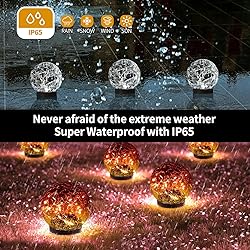 JKIMK Solar Globe Lights Outdoor Waterproof-Solar