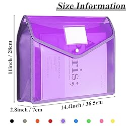 10 Pieces B4 Plastic File Folders Envelope