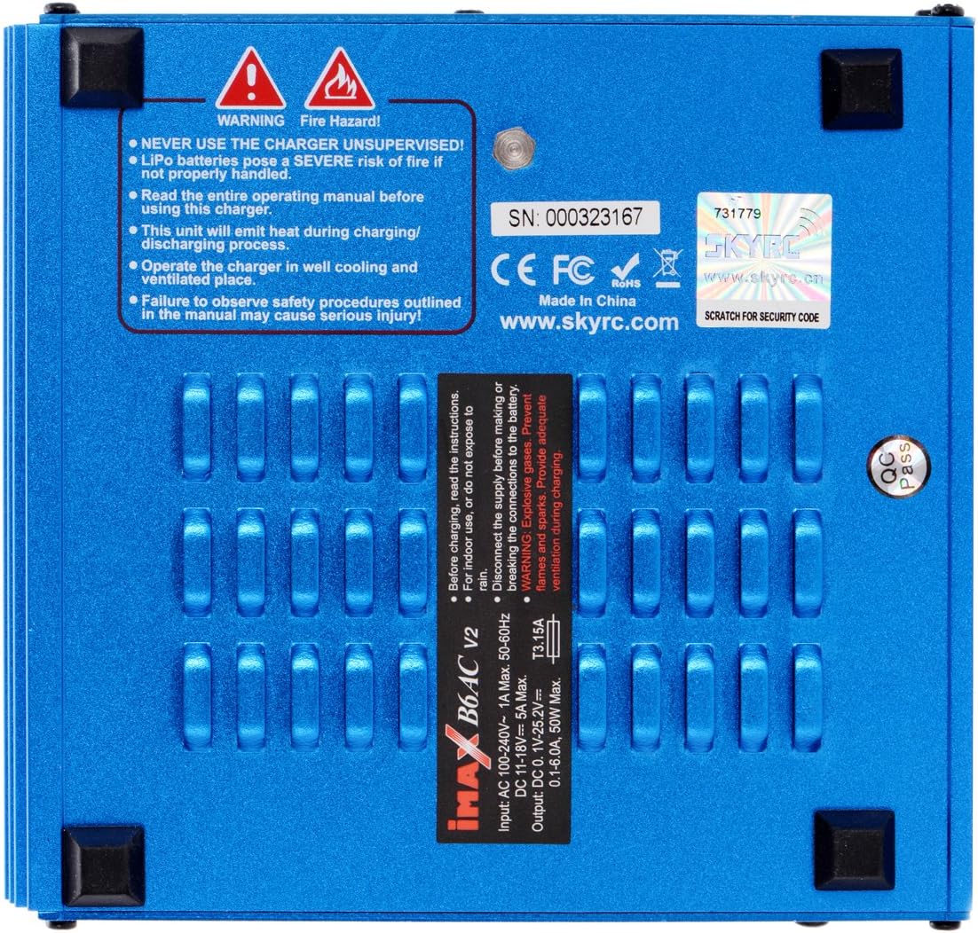 SKYRC B6 AC V2 50W LiPo LiFe LiIon NiMH NiCd Battery Charger Discharger: Toys & Games