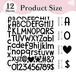 12 Sheets Letter Stickers 900 Alphabet Stickers