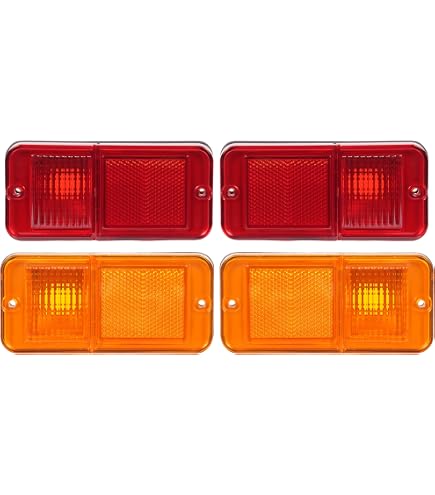 Amazon.com: KYYET Amber Red Lens Front/Rear Bumper Fender Side