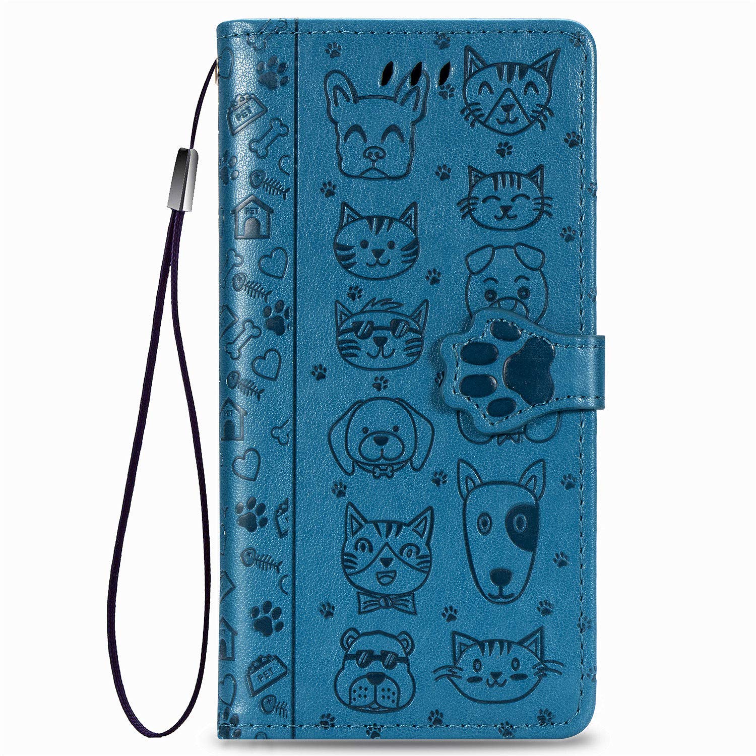 Wuhaizher Flip Case for Samsung Galaxy A21S, Animal Print, Blue, Shockproof, Kickstand
