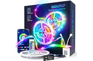 GUPUP 25 FT Long LED Strip Lights,Bluetooth LED Lights for Bedroom, Color Changing Light Strip with Music Sync, Smart Lights