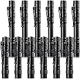 6/12 Pieces Mini Small LED Flashlight Pocket Pen Flashlight Handheld Pen Lights Penlight with Clip for Camping, Outdoor, Emergency(12 Pieces)