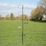 DIVCHI Bird Feeder Station with 2 Dishes, Metal Stand, Hanging Pole view 8