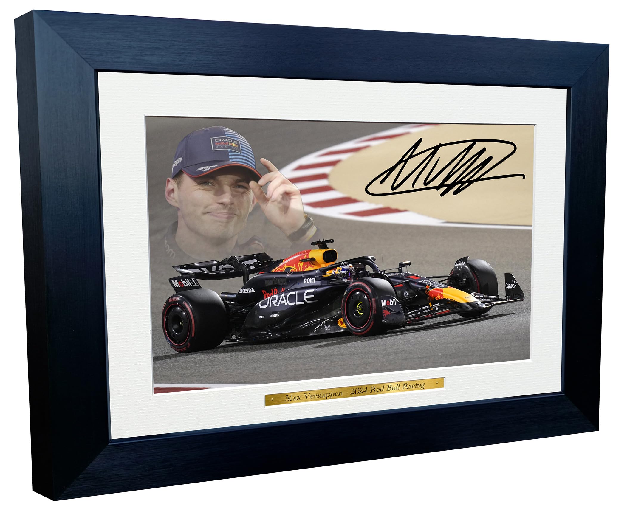 Kitbags & Lockers 12x8 A4 2024 Max Verstappen Red Bull Racing Autographed Signed Photo Photograph Picture Frame Racing Formula 1 F1 Poster Gift