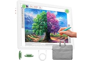 Phylosal Rechargeable A3 Light Pad with Carry Bag, Ultra-Thin Magnetic Tracing Light Box for Drawing, Diamond Art Painting Light Board with Side Button, Super Bright Light Table for Sketching (White)